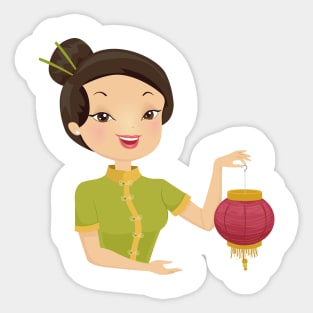 Qipao Woman Sticker
